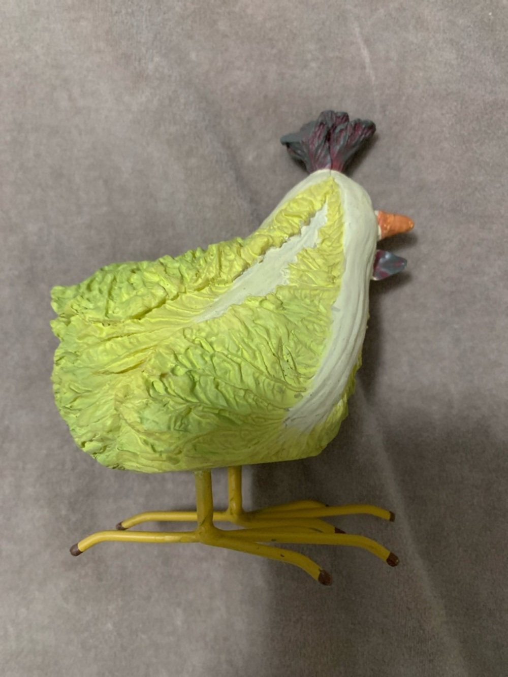 Yellow Painted Decorative Chicken Figurine for Home Accent